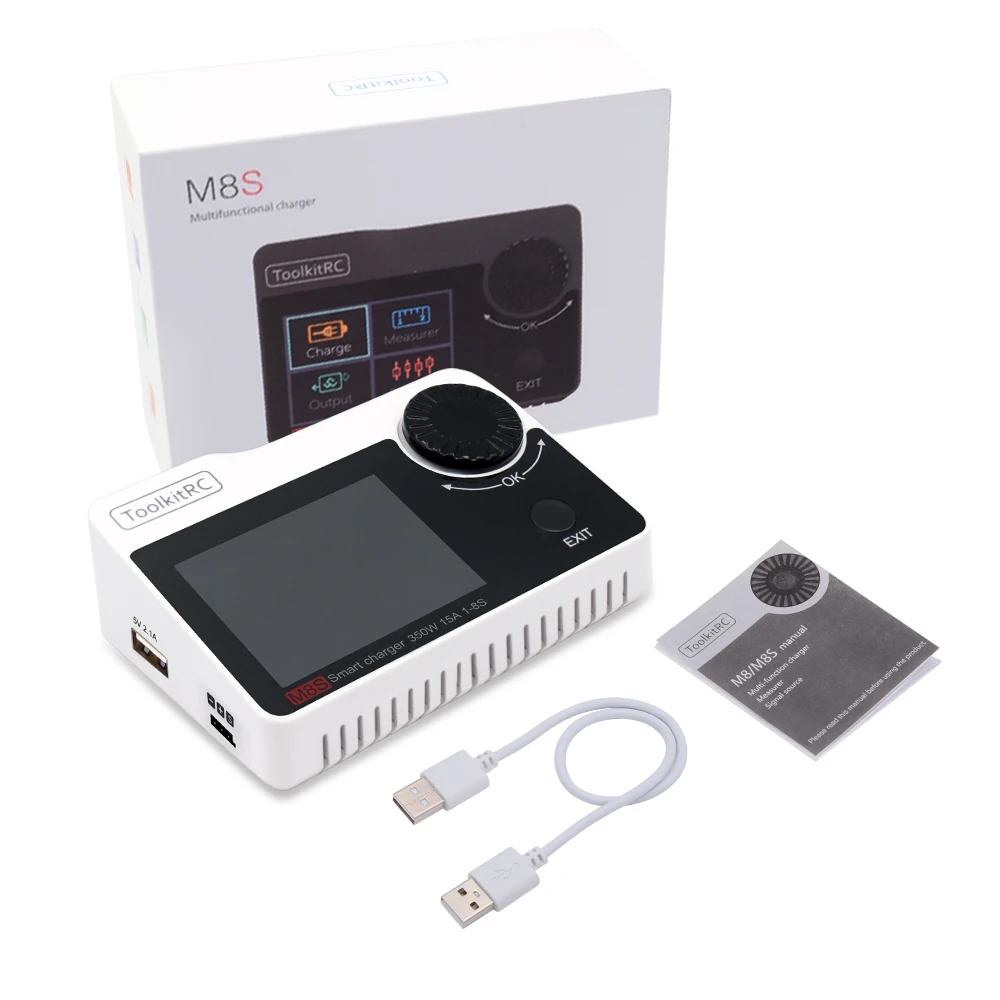 

Toolkitrc M8S M8 Battery Multifunction Charger Discharger Color Screen 300w 15A 400W 18A for 1-8S Lipo LiHV Life Lion NiMh Pb