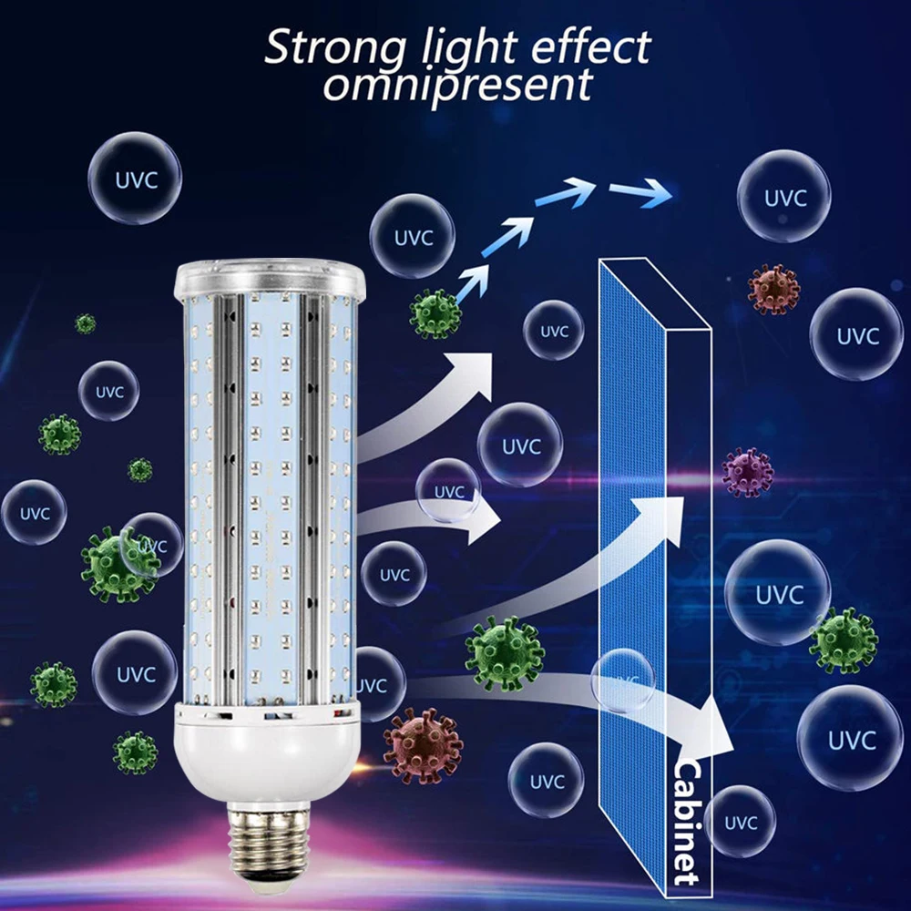 

UV LED 60W Germicidal Lamp UVC Ultraviolet Corn Bulb Disinfection Sterilizer Led Lights Home 360 Clean Air Kill Mites