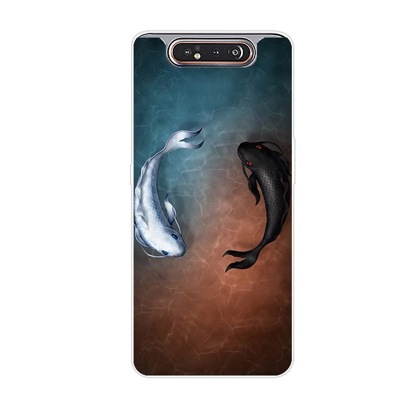 Многоцветный Чехол для телефона для samsung Galaxy A80 чехол силиконовые в форме цветка окрашенные мягкая накладка на заднюю панель из ТПУ чехол для samsung A80 80 чехол модные Coque - Цвет: Многоцветный