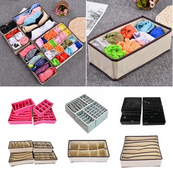 

4PCS Storage Boxes Underwear Divider Drawer Lidded Closet Organizer Ropa Interior Organizador For Ties Socks Shorts Bra