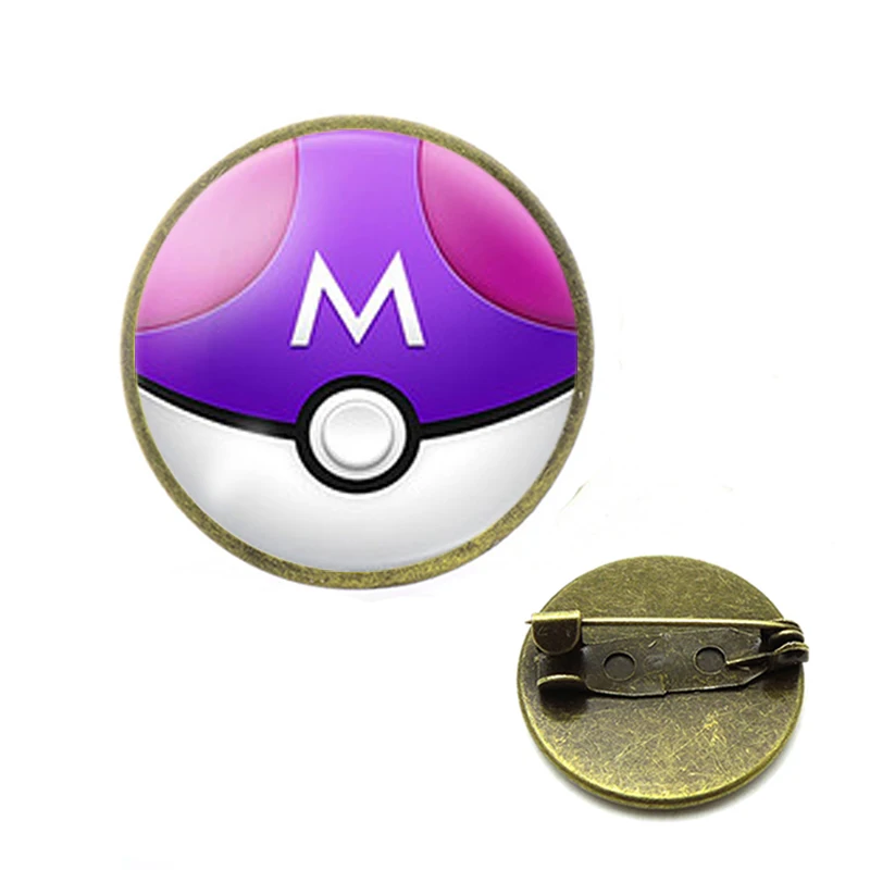 Pokeball Броши с изображением эльфа мяч покебалл Стекло булавка с кабошоном аниме ювелирные изделия для мальчиков и девочек, детская Очаровательная Cc брошь ювелирные изделия