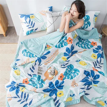 

Floral Print Patchwork Comforter Bedspread Soft Comfortable Quilted Bed Throw Blanket Cover Washable Bedding Duvet Summer Quilt