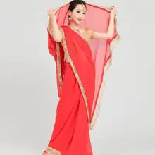 Индийский сари женщина красивый танцевальный костюм Индийский стиль представление наборы топ+ юбка+ сари