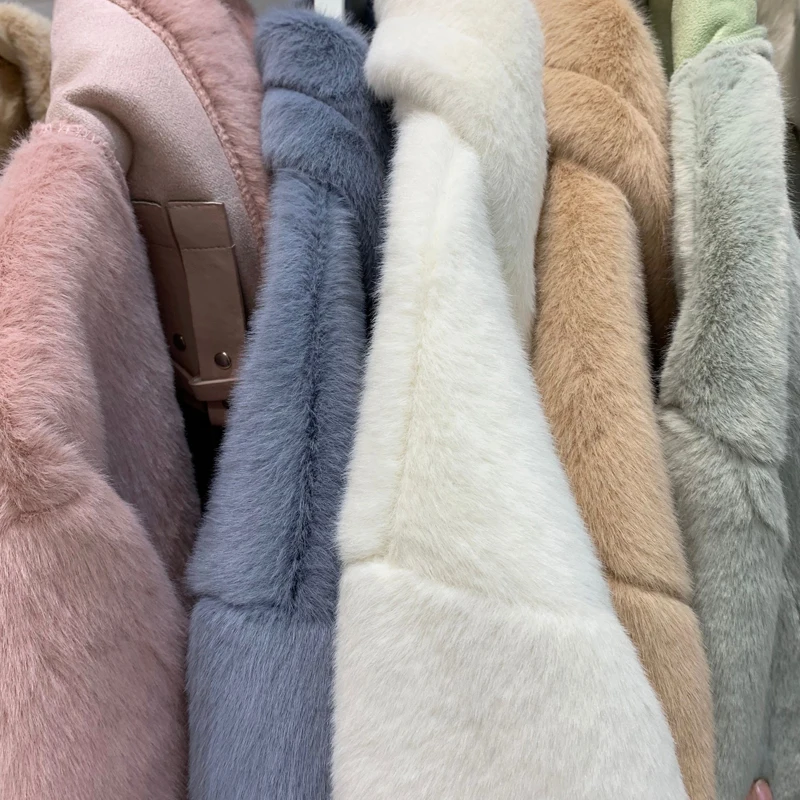 5 цветов, зимняя женская короткая куртка с длинным рукавом из искусственной норки, бархатные толстые теплые пальто, модная уличная одежда, повседневное Свободное пальто
