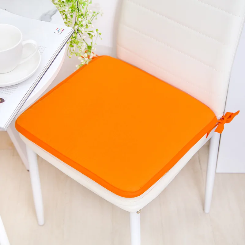 Orange-Square Яркие однотонные Цветные подушки для стула, розовые декоративные подушки для пола, круглые подушки для путешествий, сидячий коврик для столовой кухни - Color: Orange-Square