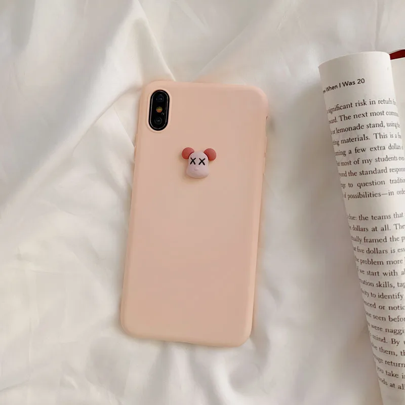 Силиконовый чехол для iPhone 11 11Pro 11Pro Max для iPhone XS Max XR X 6S 7 8 милый медведь пара Мягкий ТПУ чехол для телефона