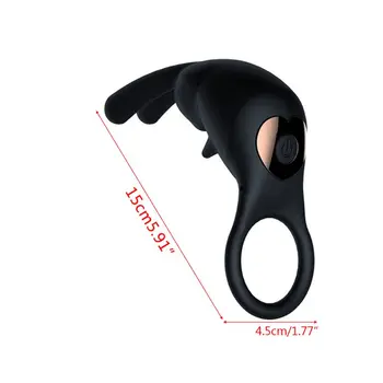 Penis Ring Vibrator with Rabbit Ears 10 Vibration Modes Rechargeable Men's Vibrating Cock Ring Penis Ring Vibrator with Rabbit Ears 10 Vibration Modes Rechargeable Men s Vibrating Cock Ring
