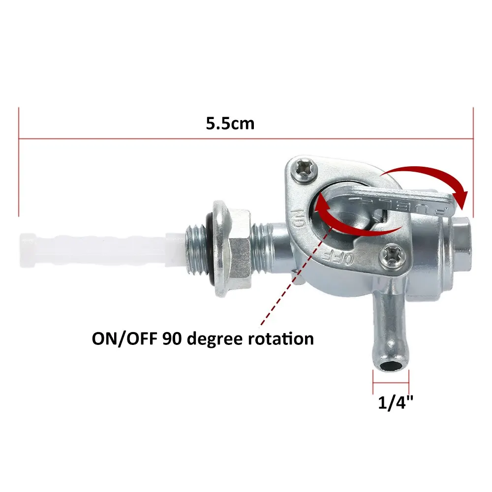 

Motorcycle Switches Petcock 2-3KW Fuel On/Off Valve for 1/4" Hose Tap Generator Engine Fuel Tank