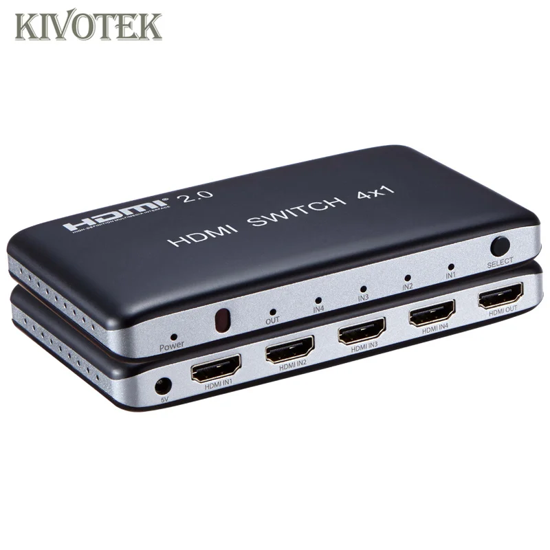 Переходник 4 порта HDMI 4x1 4k@ 60Hz, 3D HDMI гнездовой соединитель IR RC управление, DTS/Dolby для плееров PS4