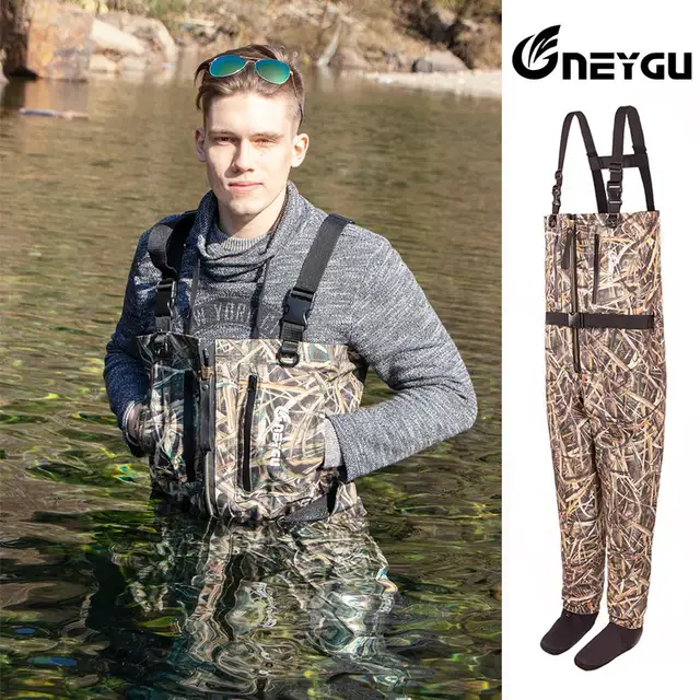 $US $77.35 NEYGU hot style waterproof ventilate adult waders attached stocking foot with zipper for fishing hu