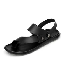 Мужские сандалии; удобная мужская летняя повседневная обувь из спилка; большие размеры; Мягкие Вьетнамки; Мужские дышащие шлепанцы