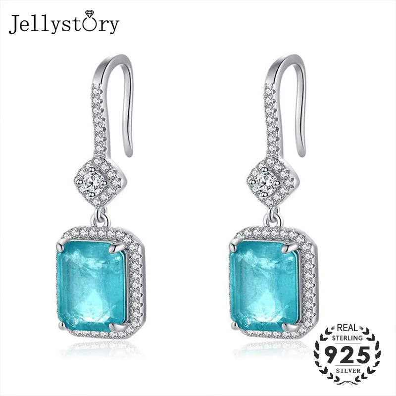 Jellystory роскошные женские серьги-капли с 925 серебро ювелирные изделия 8 * 10В RGBW