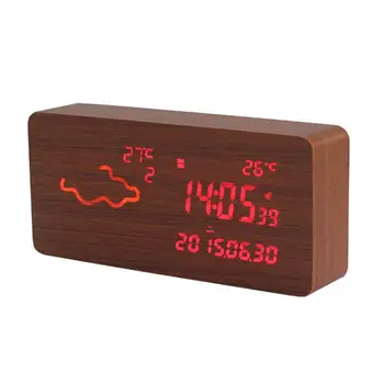 

Innovative Smart Wireless Weather Station Forecast Digital Alarm Clock WIFI Luminous Bed Clock with LED Display Color Changing N