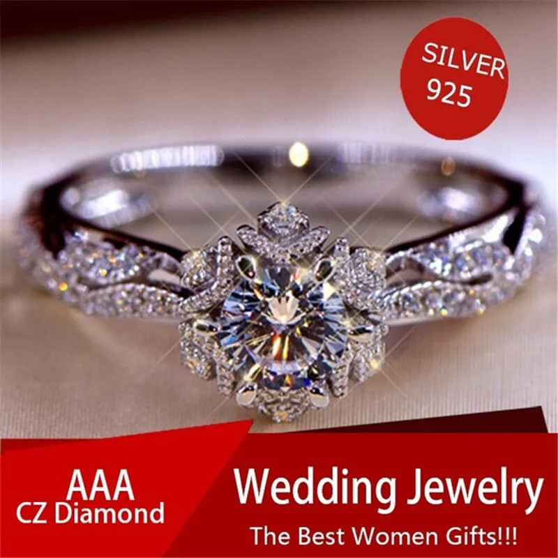 Blaike роскошные белые золотые полые Ювелирные Кольца для женщин классические