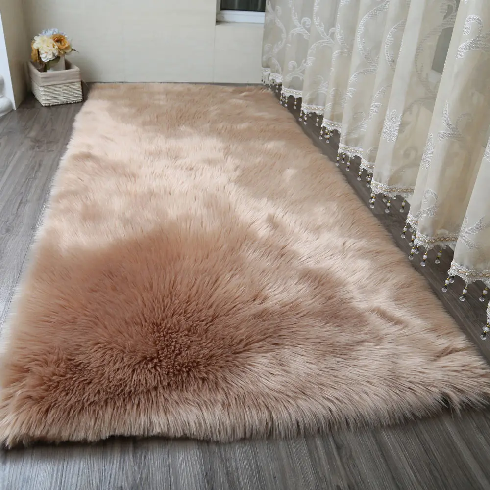 Плюшевое Имитация шерсти ковер плюшевое одеяло на пол одеяло коврики вокруг спальни украшение кровати Подушка