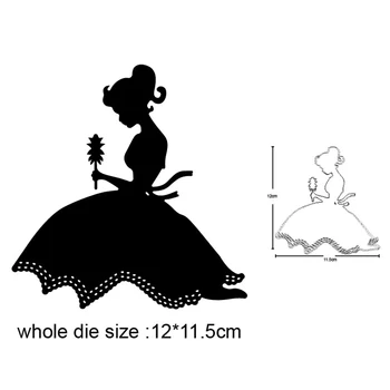 

Craft dies Girl holding Flower Metal Cutting Dies Stencils For DIY Scrapbooking dies Album/photo Card Embossing Die Cut New 2020