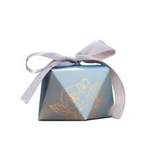 Best Price New Blue Diamond Bronzing Printing Gift Box Party Candy Boxes Wedding Chocolate Box Baking Package for Wedding Party Decorations