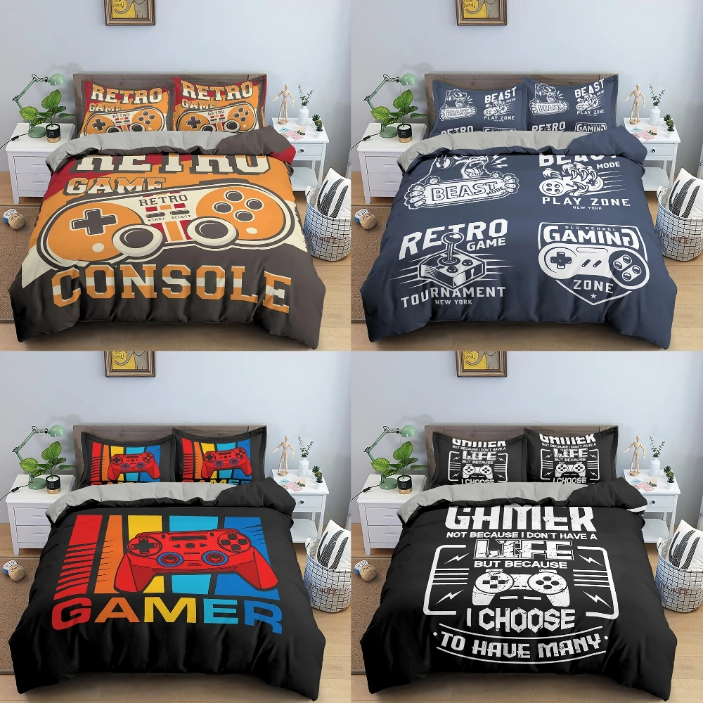 

Gamepad Bedding Set Queen Size Duvet Cover Kids Boys Comforter Bed Cover Set Housse De Couette Bedclothes 2/3pcs