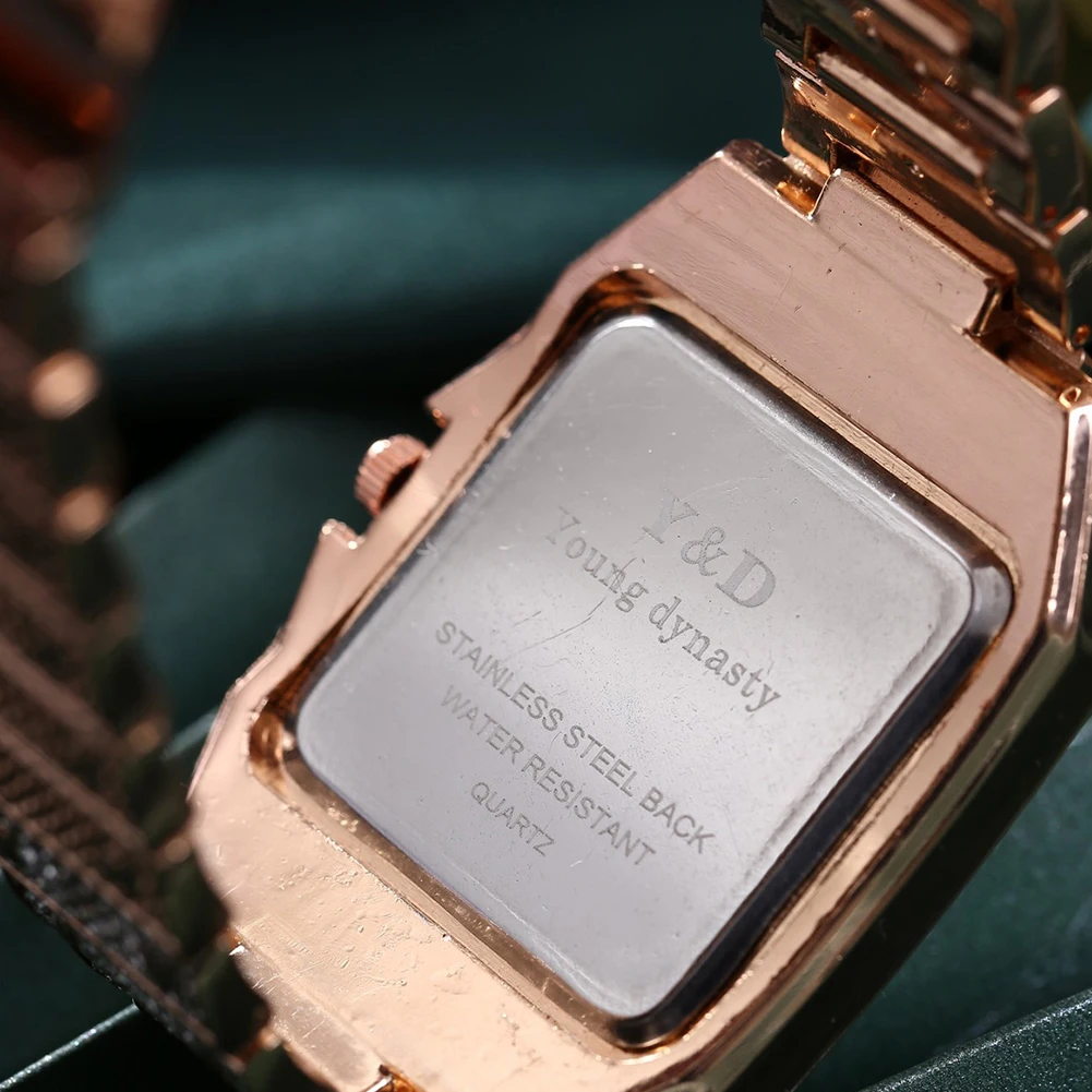 Super Shine Hip Hop Iced Out Men Watch Square Diaond Quartz Mens Wrist Watches Gold Roan Calendar Steel Clock_voghion.com