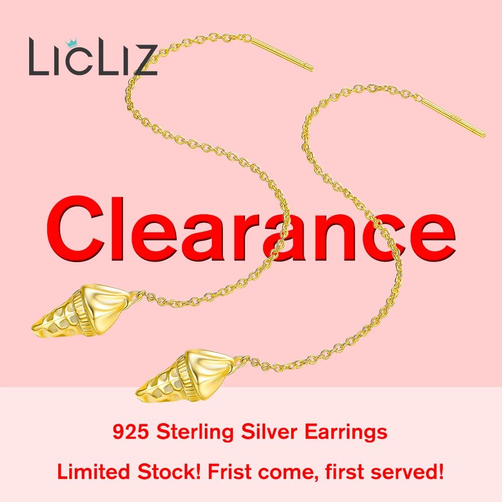 LicLiz Clearance 925 Sterling Silver CZ Zircon Pearl Heart 18K Gold Ice Cream Drop Earrings for Women Jewelry Long Link Chain | Украшения и