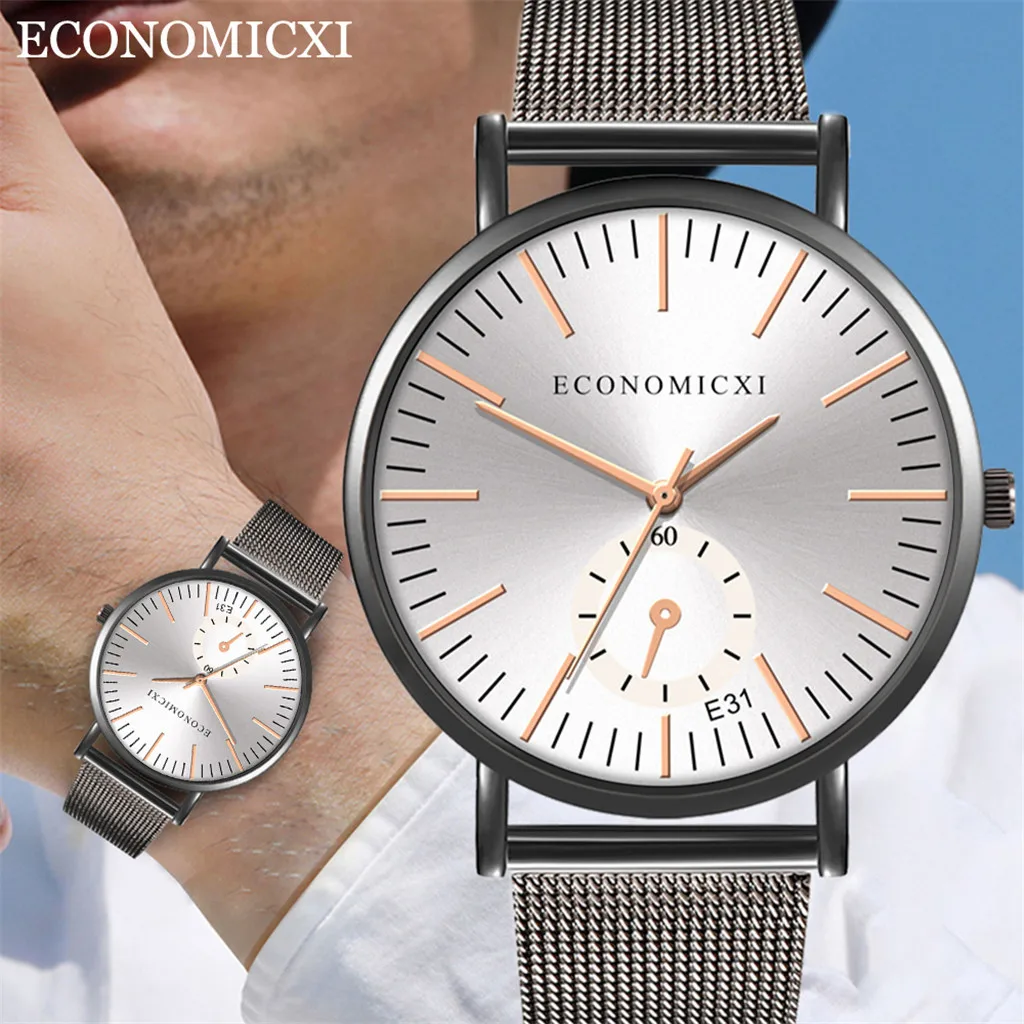 

2019 Men Quartz Watch Relogio Masculino Men's Quartz Wristwatches Casual and Business Series Mesh Belt Wirst Watch Gifts