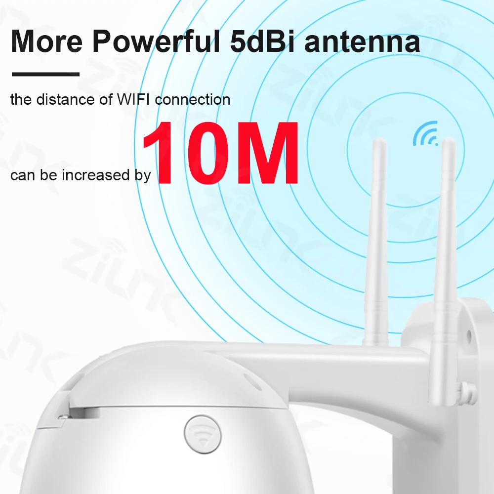PTZ скоростная купольная Wi Fi IP камера 1080P 5MP наружная 5X Zoom Беспроводная 8 шт. Led