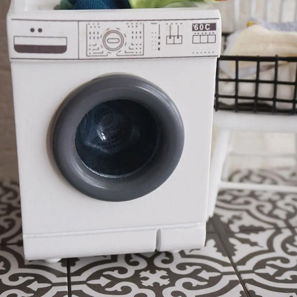 NEW 1:12 Miniature Washing Machine Mini Dollhouse Furniture for Blyth Barbies OB11 BJD Doll House Play Toys Accessories 3