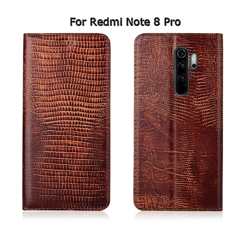 Чехол для телефона Xiaomi Redmi Note 3 4X5 5A 6 7 8T Pro 8A раскладной Магнитный чехол из натуральной кожи с текстурой ящерицы