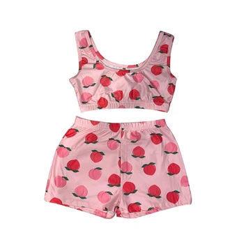

Women Sexy Bodycon Romper Sexy Printed Casual 2pcs Set Yes Daddy Crop Top Pants Summer Short Tracksuit
