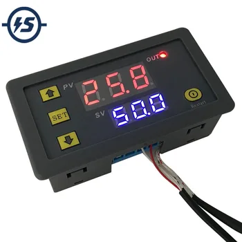 

K-Type Thermocouple -60℃-500℃Centigrade Digital Temperature Meter Red Blue LED Display Temp Sensor Support 6 Function DC 12V