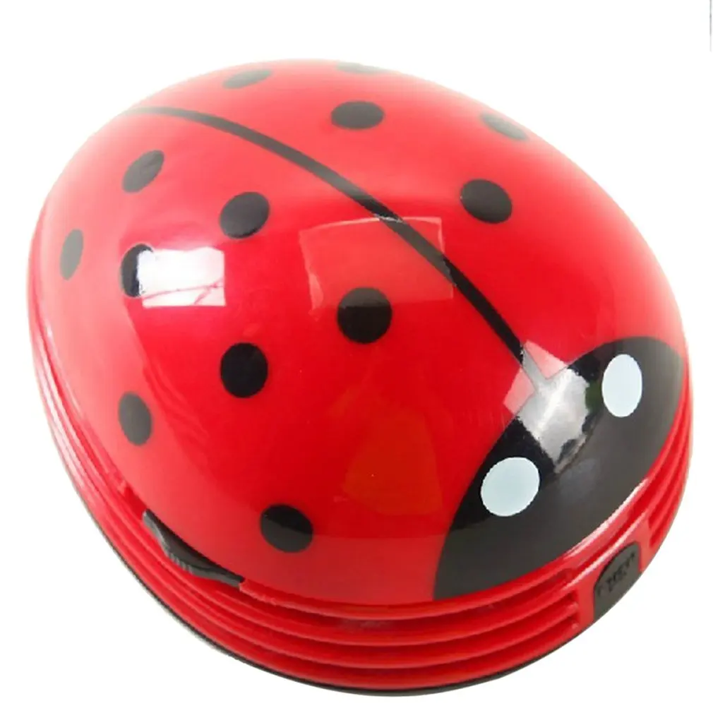 Mini Size Cute Cartoon Ladybug Shape Car Desktop Vacuum Cleaner Home Office Keyboard Dust Collector Cleaner Random Color