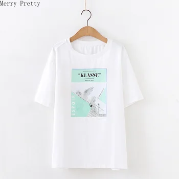 

2020 Fashion Cartoon Print Female T-shirt Cotton Short Sleeve Round Neck Women Tshirts Summer Casual Harajuku T Shirt Femme Top