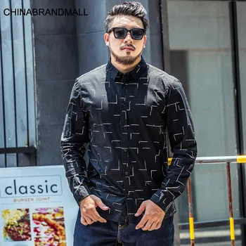 

Big size Men's Wear super Fat Man Leisure Time Shirt Young Men Plus Fat Plus Men Long Sleeve Shirt