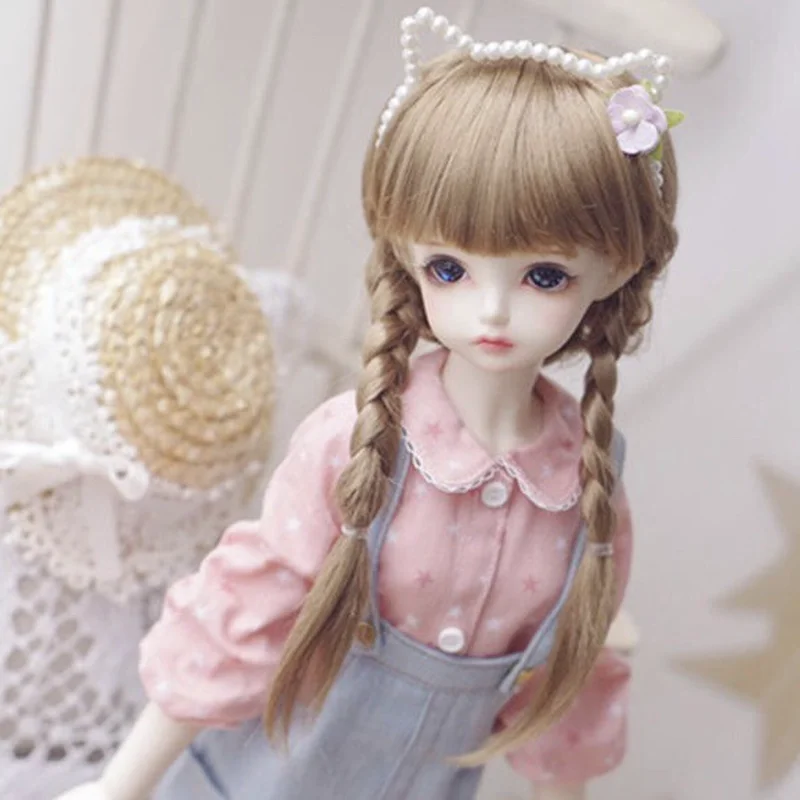 

1/8 1/6 1/4 1/3 Scale BJD Wig Doll Accessories Double Braid Hair Retro Cute Wigs For BJD/SD YOSD MSD SD13 Girl & SSDF C1138
