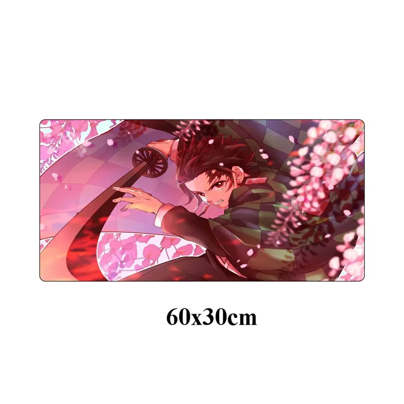 Большой игровой коврик для мыши 60x30 см в стиле аниме Demon Slayer Kimetsu no Yaiba, игровой коврик для мыши для геймера, фиксирующий край, Otaku, компьютерный коврик для ноутбука - Цвет: Цвет: желтый