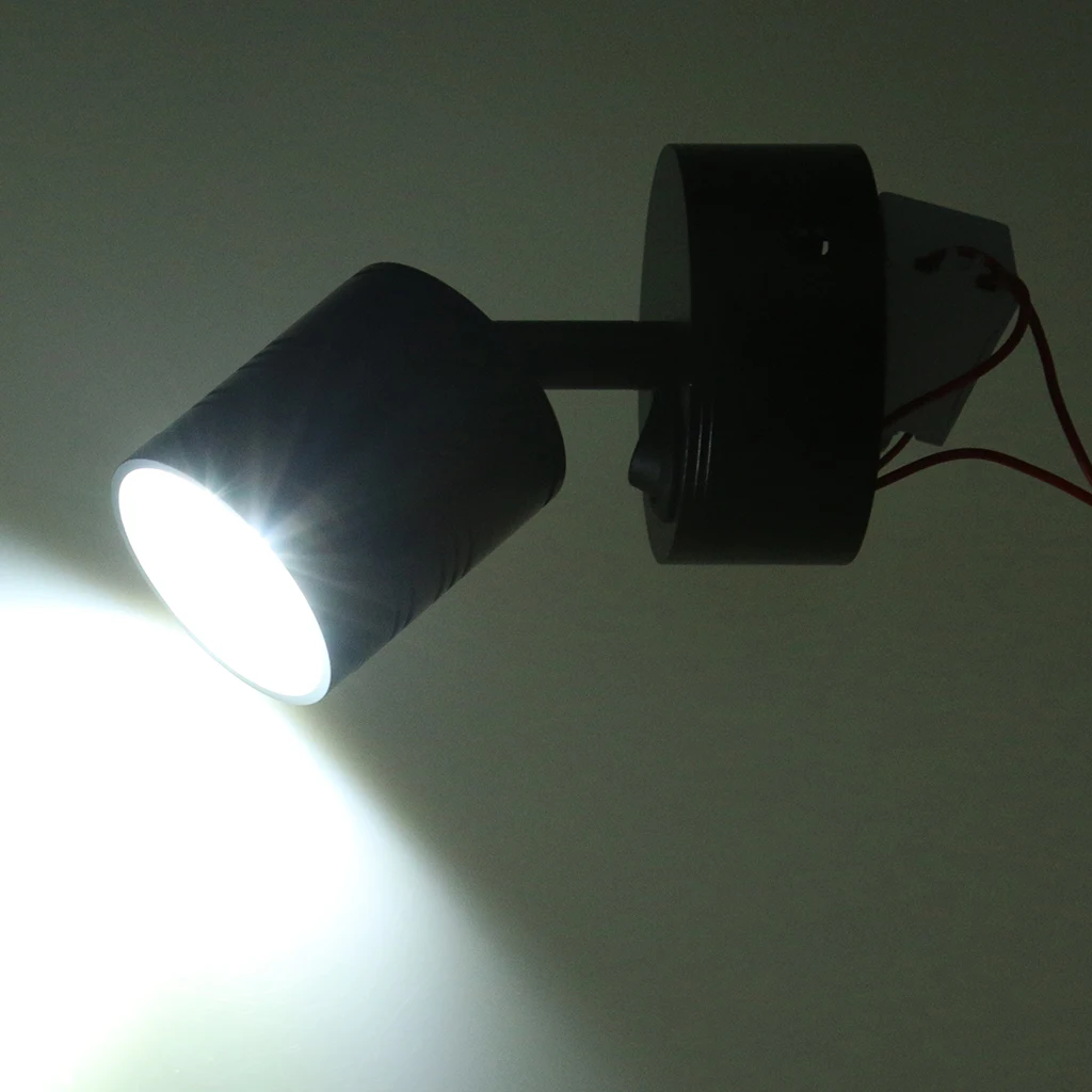 5W 12V Светодиодный светильник для чтения на лодке настенный светильник - Цвет: Black Shell Cool Wh