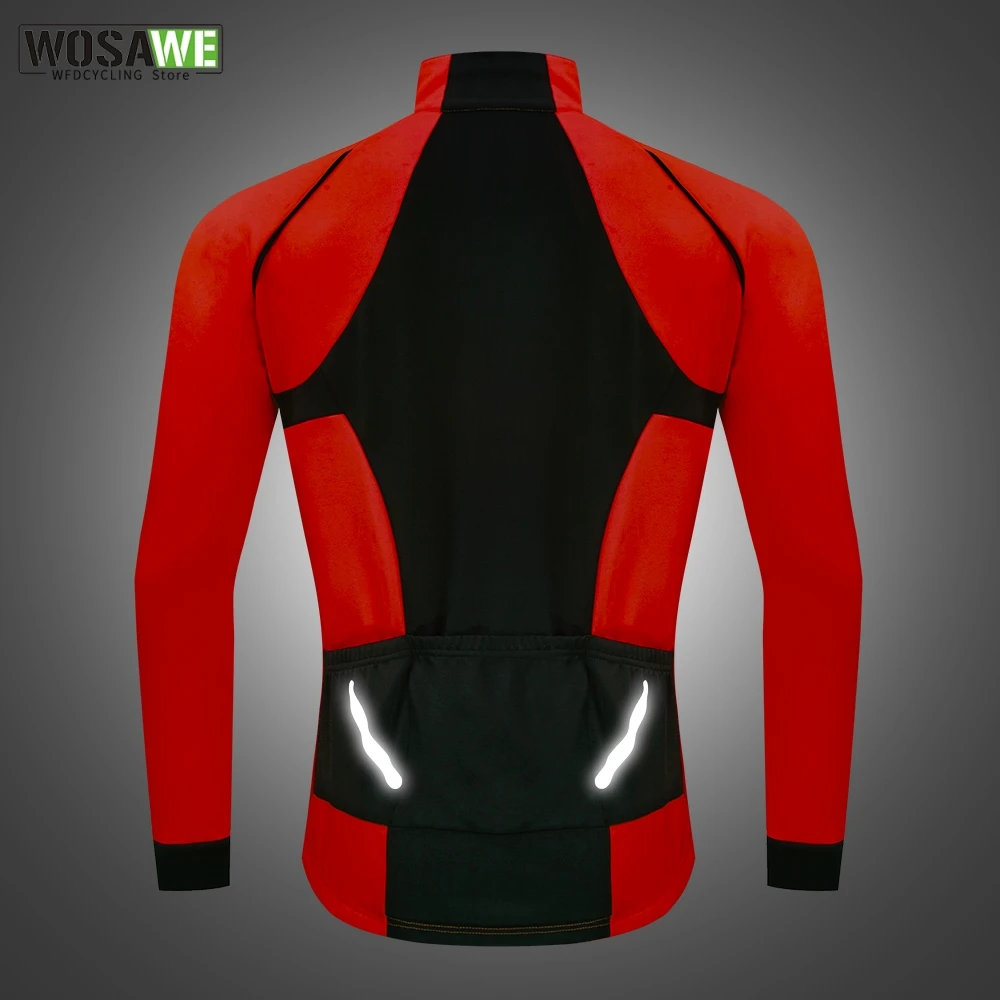 WOSAWE Bicycle Men's Jacket Winter Windproof Cycling Jacket Fleece Warm Riding Outdoor Running Sports Hiking cycling jacket cycling clothes