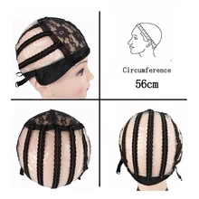 

Rose Net Lace Wig Caps For Making Wigs Breathable Adjustable Straps Weave Mesh Snood Net Black Wig Cap In Hairnets 50pcs/lot