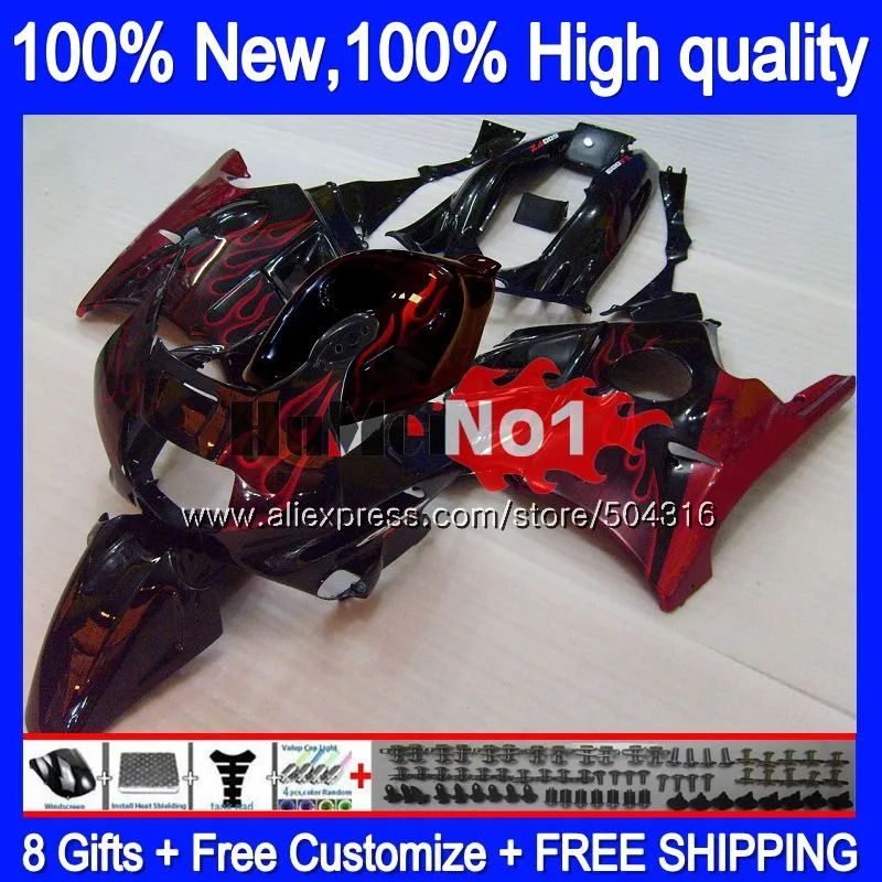 Корпус + бак для HONDA CBR600 F3 FS 600CC CBR600FS 95-96 Red flames 2MC.88 CBR 600F3 600 CC CBR600F3 1995 1996 95 96 обтекатель