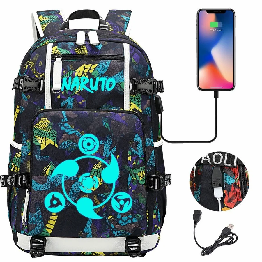 Anime Boys and Girls Backpack Naruto Hatake Kakashi Figures Pattern Big Capacity Travel Bag Christmas Gifts Knapsack | Игрушки и хобби