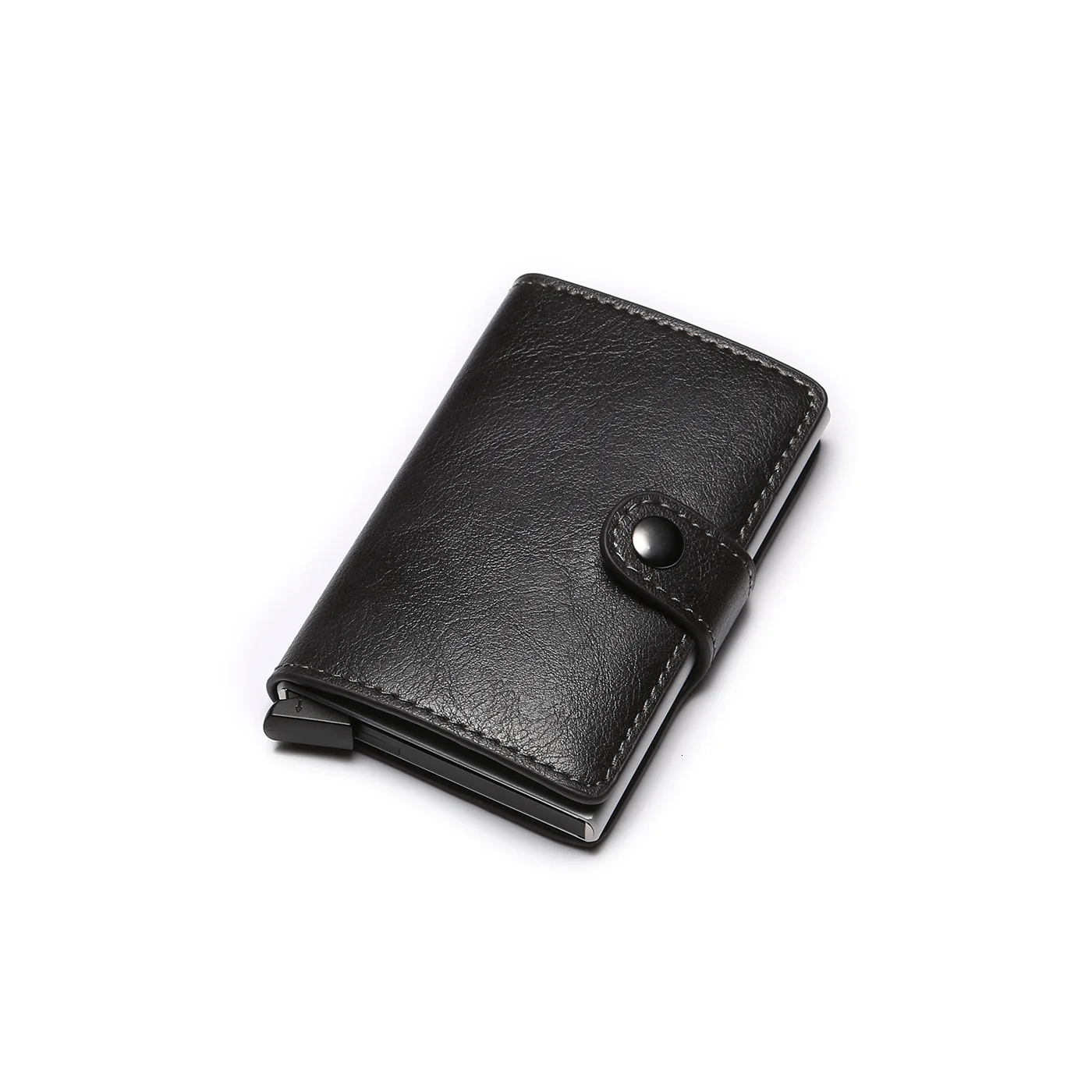 RICORIT Rfid кошельки, мужской держатель для карт, сумка для денег, Ретро стиль, короткий черный Кошелек,, мужские тонкие кошельки, маленький мини тонкий Кошелек, кошель