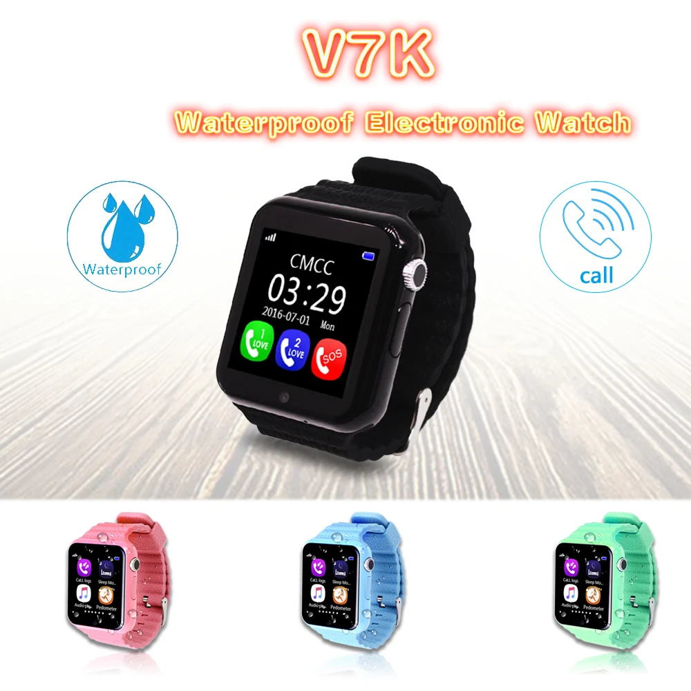 V7K высококачественные GPS часы с трекером умные для детей камерой съемкой SOS