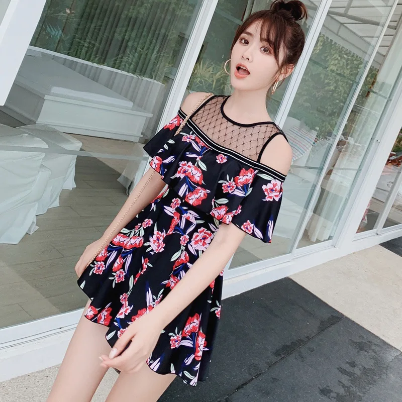 

2019 New Style Bathing Suit Fashion Sexy Underwire-Split Skirt Boxer Two-Piece Set Large Size Bathing Suit