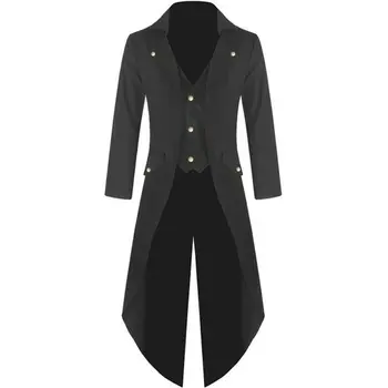 

Men's Coat Halloween Tailcoat Jacket Gothic Frock Coat Uniform Costume Praty Outwear Fashion Casual Autumn Winter Mens Tops
