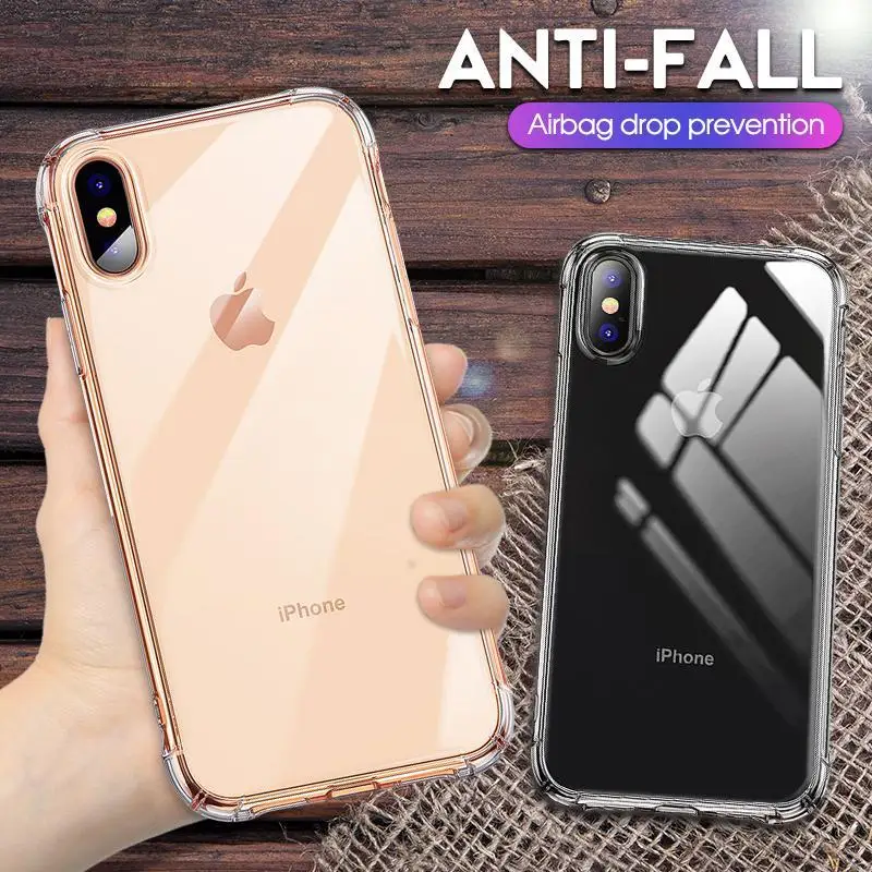 Прозрачный чехол для iPhone 11 Pro Max X XS Max XR Airbag противоударный силиконовый чехол из ТПУ для телефона iPhone 6 6S 7 8 Plus