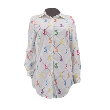 

Women Long Sleeve Dollar Print Shirt Fashion Lapel Blouse for Shopping Daily Wear