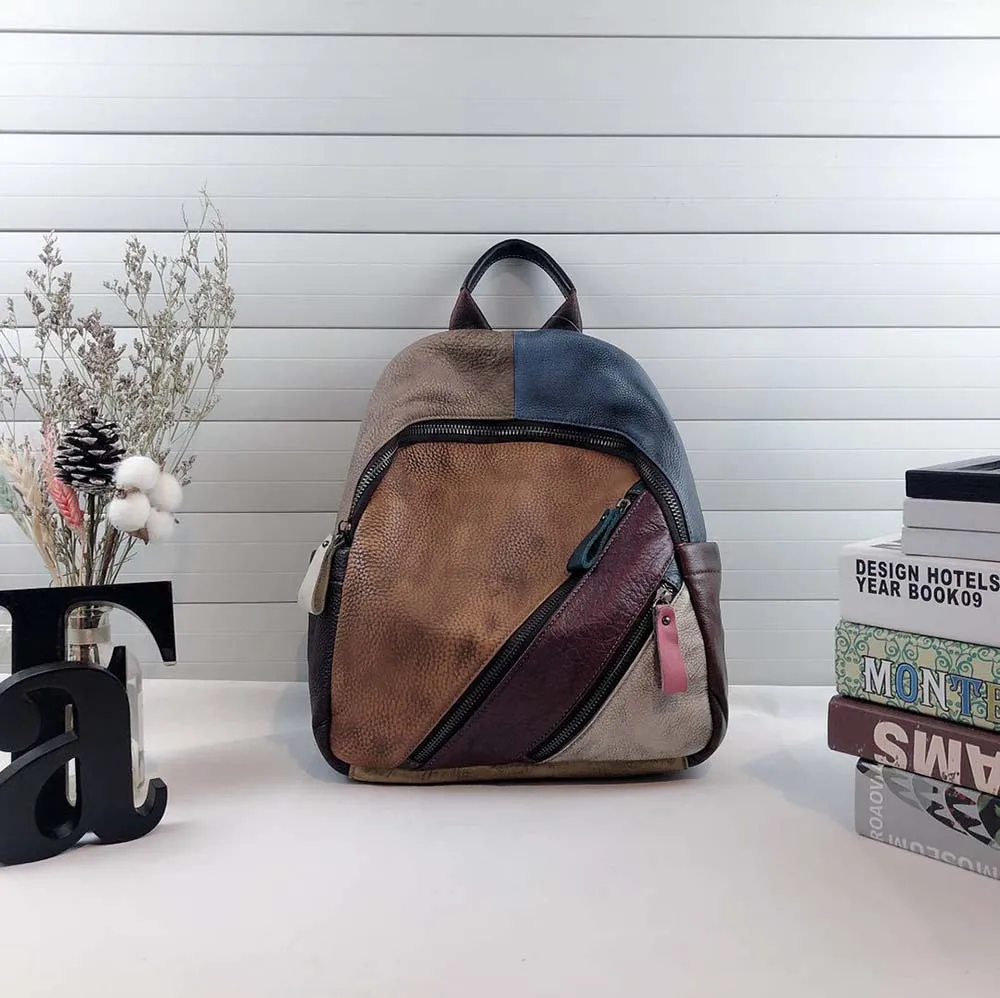 Lukegear рюкзак из натуральной кожи классический уличный женский рюкзак Разноцветные сумки в стиле панк высокое качество
