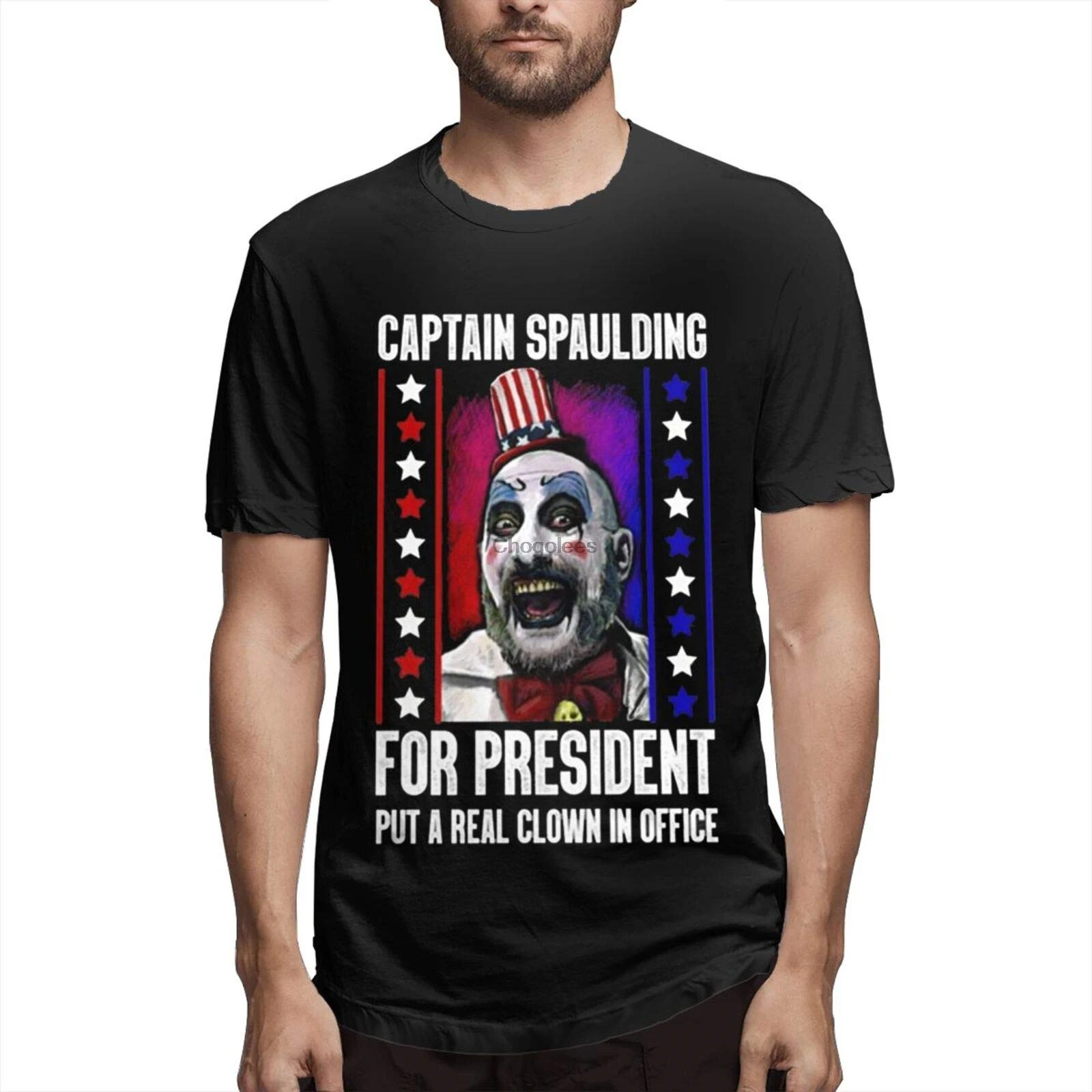 Футболка мужская хлопчатобумажная с надписью Captain Spaulding |