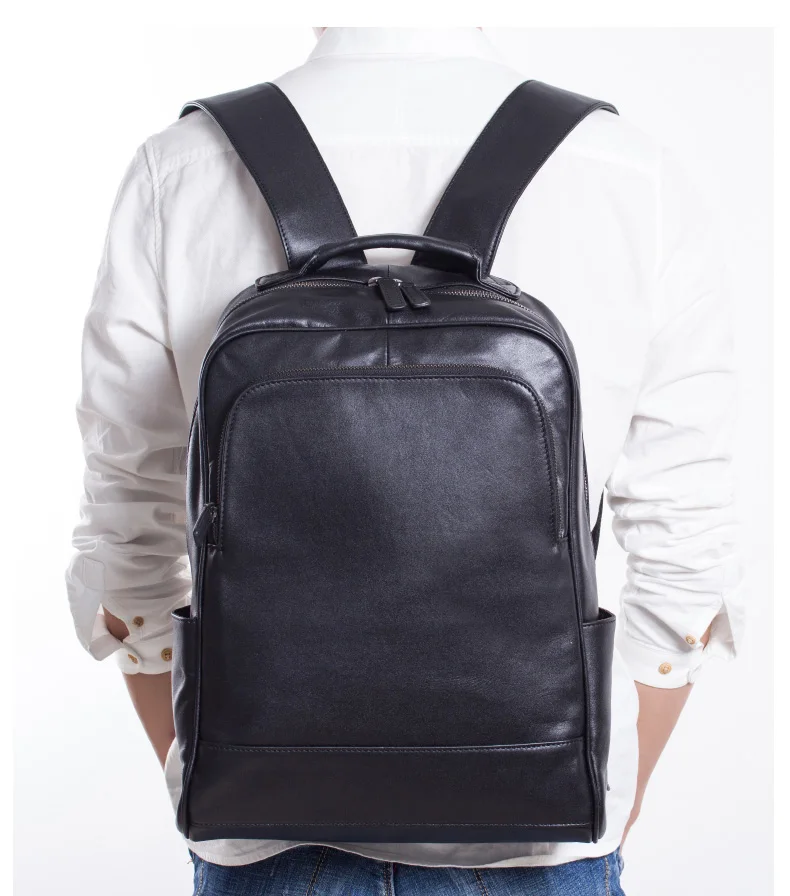 Model Show of Woosir Mens Travel Backpack Leather