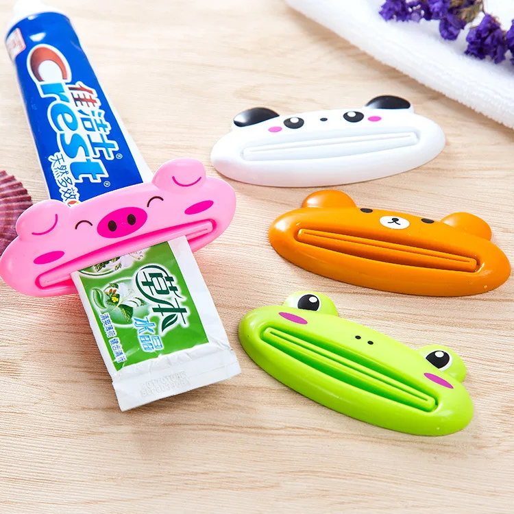 4pcs Cute Animal Multifunction Squeezer Toothpaste Squeezer Home Commodity Bathroom Tube Cartoon Toothpaste Dispenser